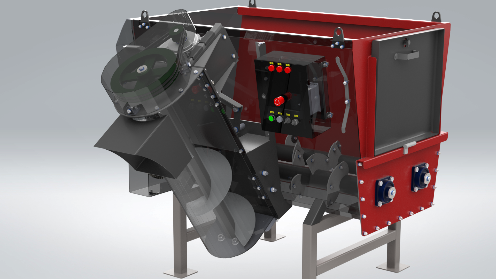 SMO-2m³电动固定式自动卸料饲料混合机